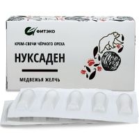 Нуксаден Медвежья желчь, свечи черного ореха и медвежьей желчи, Фитэко, 10 шт Нуксаден Медвежья желчь, свечи черного ореха и медвежьей желчи, Фитэко, 10 шт
