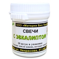 Свечи с эвкалиптом, противомикробные, противовоспалительные, заживляющие, Материа Био Профи, 10 шт Свечи с эвкалиптом, противомикробные, противовоспалительные, заживляющие, Материа Био Профи, 10 шт