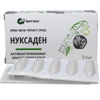 Нуксаден, свечи черного ореха, антибактериальные, противогрибковые, противовоспалител, Фитэко, 10 шт Нуксаден, свечи черного ореха, антибактериальные, противогрибковые, противовоспалител, Фитэко, 10 шт